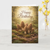Woodland Morel Birthday Karte (Gelbe Blume)