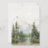 Woodland Mountain Baby Dusche Einladung (Rückseite)