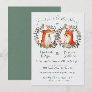 Woodland Mr. und Mrs. Fox Portraitdusche Einladung