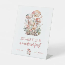 Woodland Mushroom Blush Pink Geburtstagszeichen Sockelschild