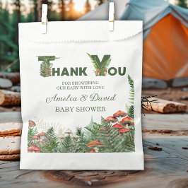 Woodland Mushroom & Fern Baby Shower Thank You Geschenktütchen