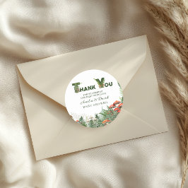 Woodland Mushroom & Fern Baby Shower Thank You Runder Aufkleber