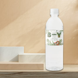 Woodland Mushroom & Fern Baby Shower Wasserflaschenetikett