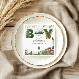 Woodland Mushroom & Fern It’s a Boy Baby Shower Serviette
