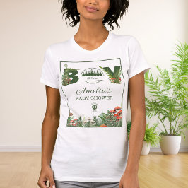 Woodland Mushroom It’s a Boy Baby Shower Forest  T-Shirt