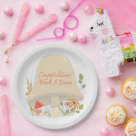 Woodland Mushroom Kinderdusche Pappteller (Party)