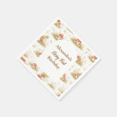 Woodland Mushroom Wild One Birthday Serviette (Ecke)