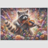 Woodland Music Whimsical Raccoon Violin Decoupage Seidenpapier (Vorderseite)
