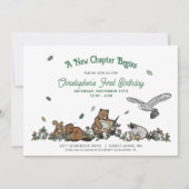 Woodland Neues Kapitel beginnt Buch Erstgeburt Einladung (Vorderseite)