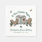 Woodland Neues Kapitel beginnt Buchthema Geburtsta Serviette (Vorderseite)