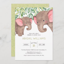 Woodland Niedlich Baby & Mother Elephant Baby Dusc