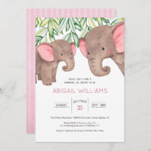 Woodland Niedlich Baby & Mother Elephant Baby Dusc