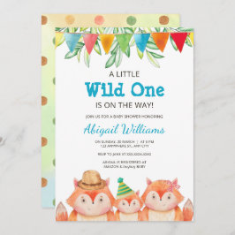Woodland Niedlich Fox Baby Shower Wild One Einladung