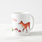 Woodland Niedlich Kids Personalisiert Fox Tasse (VorderseiteRechts)