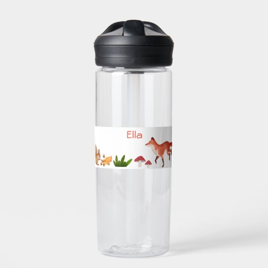 Woodland Niedlich Kids Personalisiert Fox Water Fl Trinkflasche (Vorderseite)