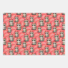 Woodland Niedlich Raccoon Happy Birthday Geschenkpapier Set