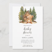 Woodland Niedlich Teddy Bear Babydusche Einladung (Vorderseite)