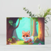 Woodland Niedlicher Babyfuchs, Einladung (Stehend Vorderseite)