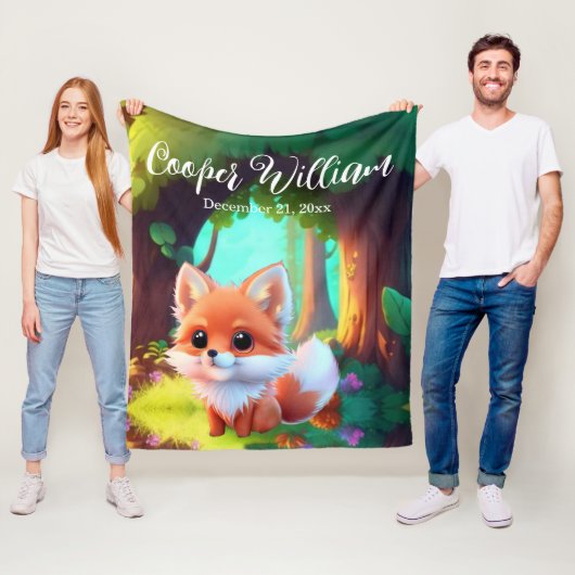 Woodland Niedlicher Babyfuchs, Fleecedecke (Beispiel)