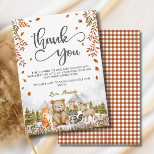 Woodland Niedlicher Tiere Kinderdusche Dankeskarte