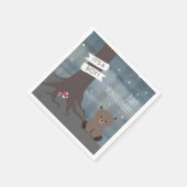 Woodland Night Bear Boy Baby Dusche Serviette (Ecke)