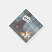 Woodland Night Fox Boy Baby Dusche Serviette (Ecke)