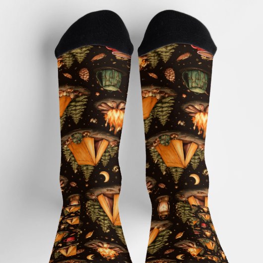 Woodland Nights Camping Pattern Socks Socken (Oben)