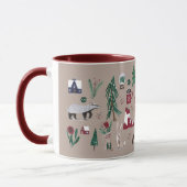 Woodland Nordic Ski Weihnachtsbeige Tasse (Links)