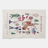 Woodland Nordic Ski Weihnachtsküche Handtuch (Horizontal)