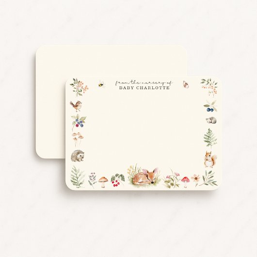 Woodland Nursery Stationery Note Card Ankündigung