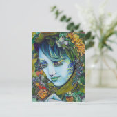 Woodland Nymph und Butterfly Friend Postkarte (Stehend Vorderseite)