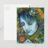 Woodland Nymph und Butterfly Friend Postkarte (Vorne/Hinten)