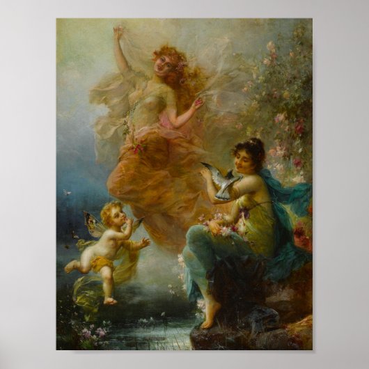 Woodland Nymphen von Hans Zatzka Poster (Vorne)