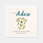 Woodland Oak Leaf "Adore" Baby Shower Napkin Serviette (Vorderseite)