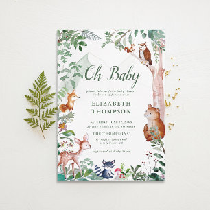 Woodland Oh Baby Enchanted Woods Niedlich Baby Dus Einladung