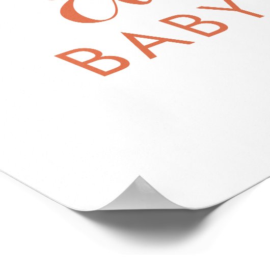 Woodland Oh Boy Pumpkin Baby Dusche Begrüßungszeic Poster (Ecke)