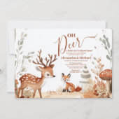 Woodland Oh Deer Forest Baby Dusche Einladung (Vorderseite)