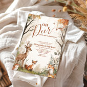 Woodland Oh Deer Theme Baby Dusche Einladung