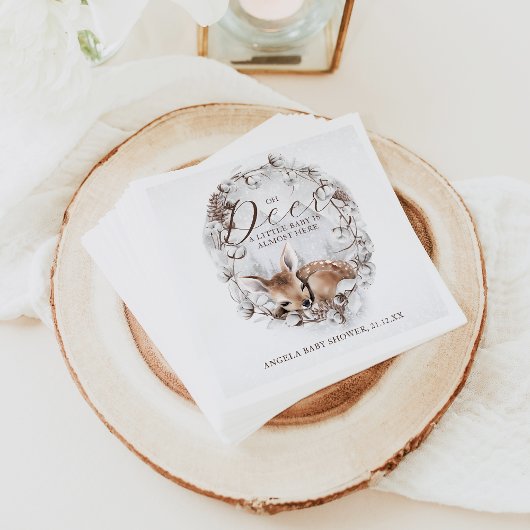 Woodland Oh Deer Winter Baby Dusche Serviette