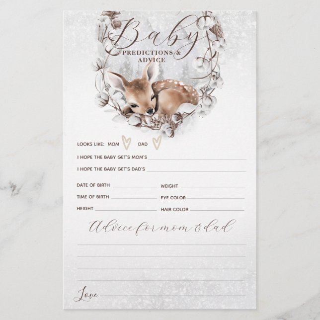 Woodland Oh Deer Winter Baby Duschspiel (Vorderseite)