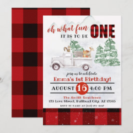 Woodland Oh, was Spaß es macht, 1. Geburtstag zu s Einladung