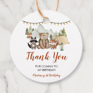 Woodland One Happy Camper Erster Geburtstag Gunst Geschenkanhänger