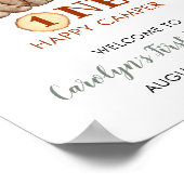 Woodland One Happy Camper Erster Geburtstag Willko Poster (Ecke)