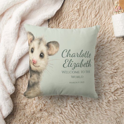 Woodland Opossum Baby Kissen (Decke)