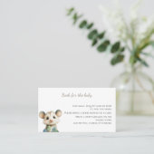 Woodland Opossum Baby Shower • Books for Baby Card Visitenkarte (Stehend Vorderseite)