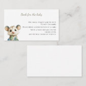 Woodland Opossum Baby Shower • Books for Baby Card Visitenkarte (Vorne/Hinten)