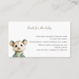 Woodland Opossum Baby Shower • Books for Baby Card Visitenkarte