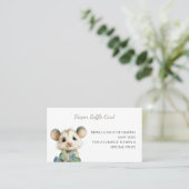 Woodland Opossum Baby Shower • Diaper Raffle Card Visitenkarte (Stehend Vorderseite)