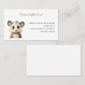 Woodland Opossum Baby Shower • Diaper Raffle Visitenkarte (Vorne/Hinten)