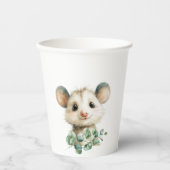Woodland Opossum Baby Shower • Neutral Pappbecher (Vorderseite)